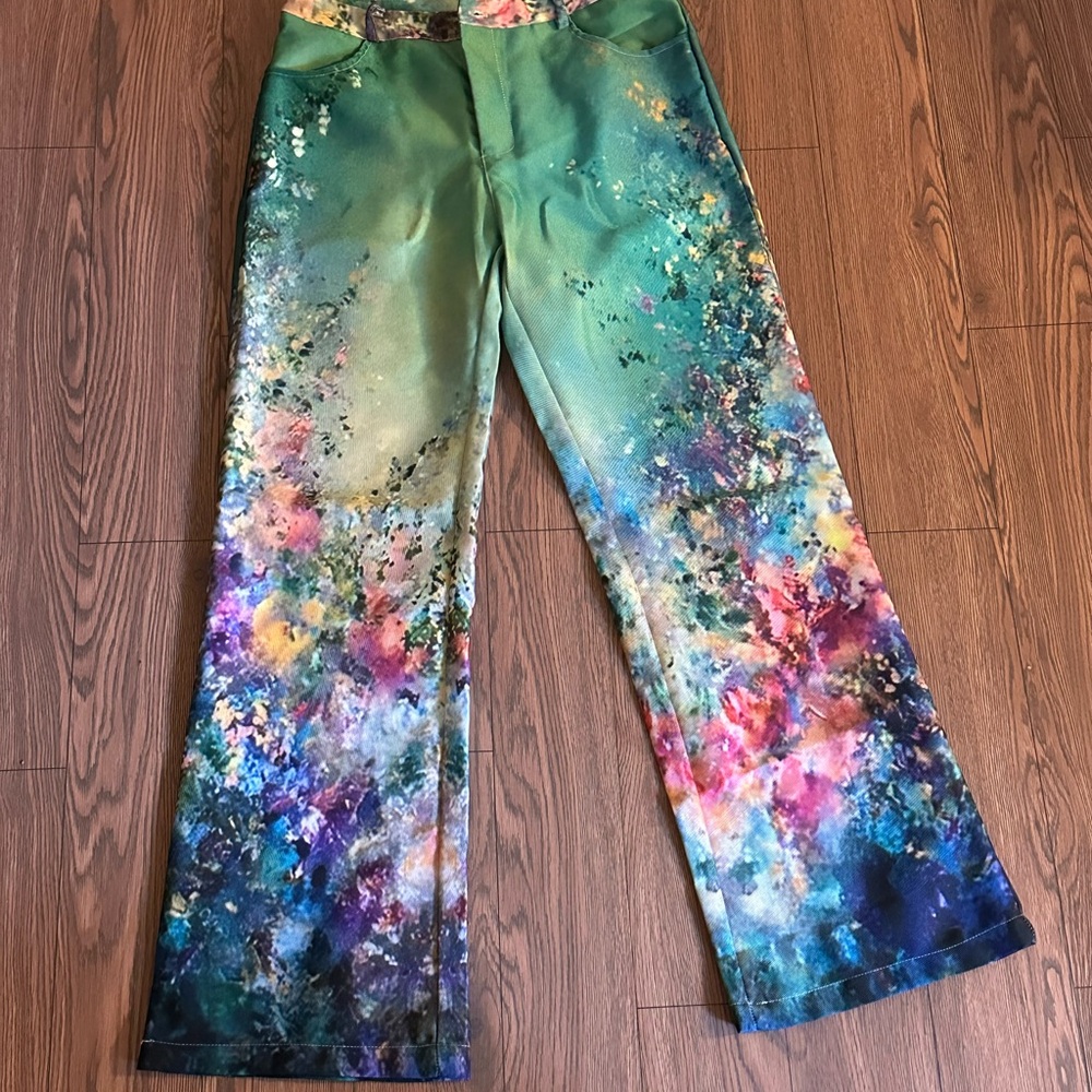 Colorful Abstract Print Pants